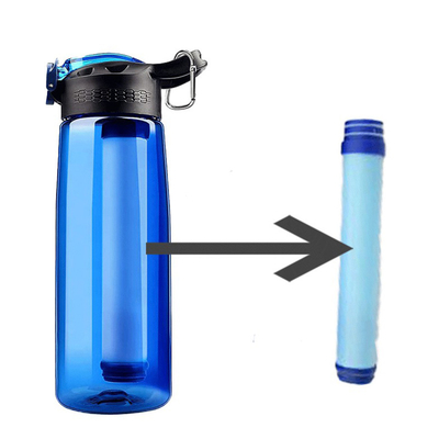 Custom Outdoor Travel Purifier Filter Camping Drinking Water Bag Portable Active Carbon Filter Bottle